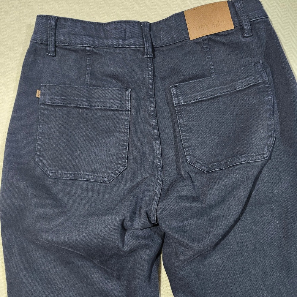Judy Blue Navy Blue Faded Black Garment Dyed Utility Pant Women 7/28 Tapered Leg - Picture 7 of 12